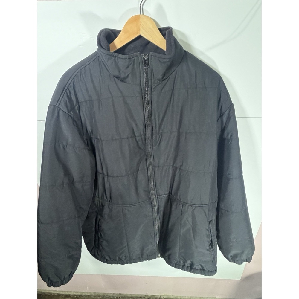 Nike Puffer Jacket Mens XL Black Full Zip Insulated Coat Minimal‎ Streetwear